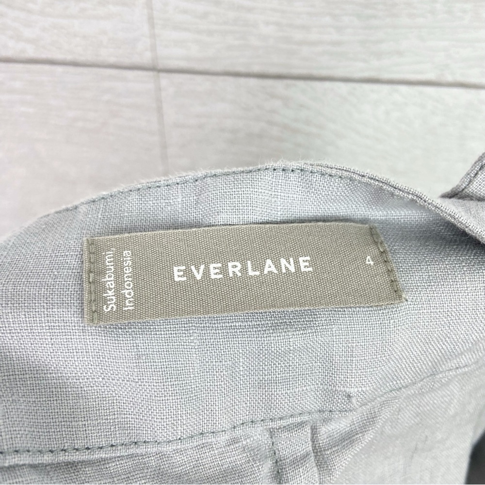 EVERLANE Linen Apron Tank Top Sky 4 Blue Grey Cropped Crop Summer Casual - Picture 10 of 11